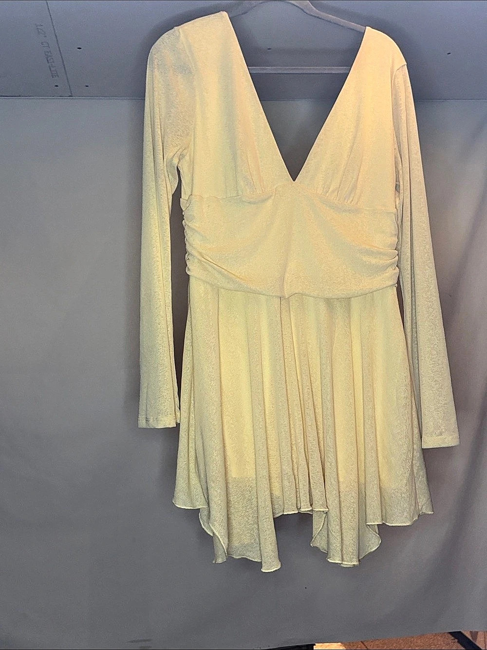 Yellow Long Sleeve Mini Dress Like New